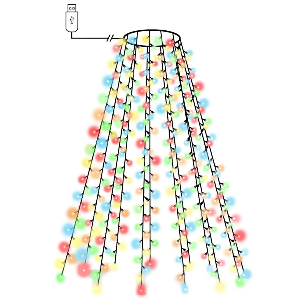 Rete di Luce per Albero di Natale 210 LED Multicolore 210 cm