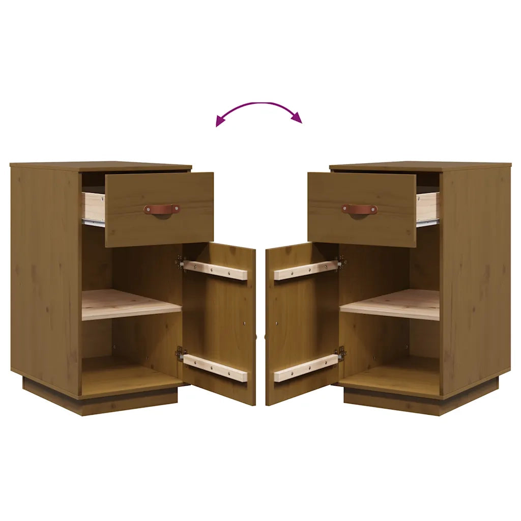 Armadietto da Scrivania Miele 40x50x75cm in Legno Massello Pino