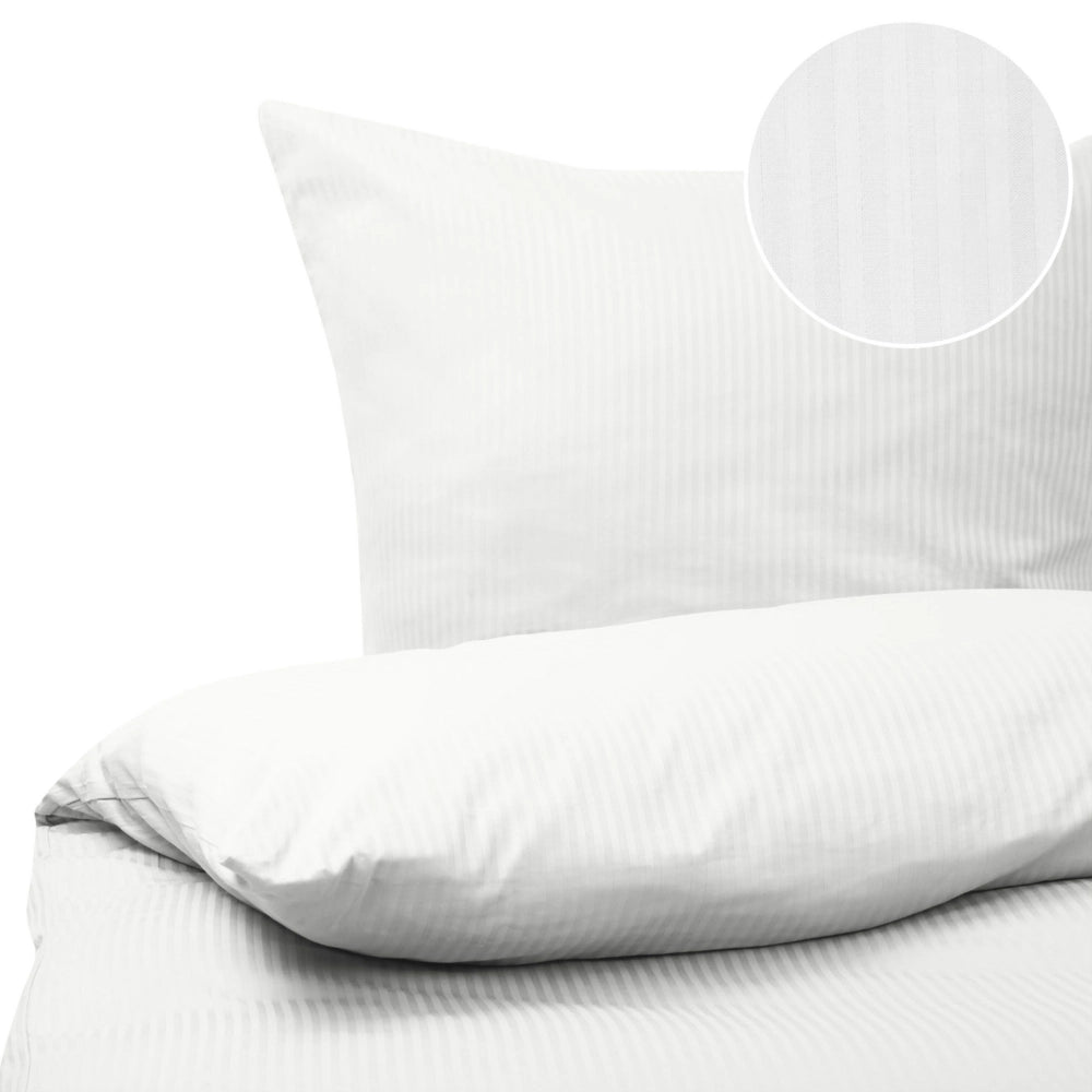 Set di biancheria da letto 155 x 200 cm in cotone a tinta unita bianco camera da letto stile classico