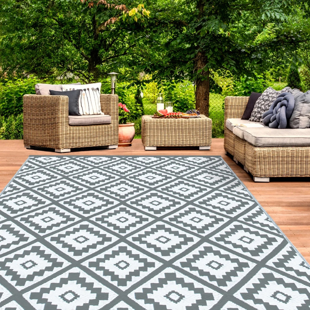 IDMarket - Tappeto per esterni BAHAMAS grigio 270 x 470 CM