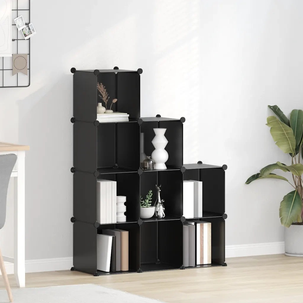 Organizzatore Portaoggetti con 9 Cubi Nero in PP cod mxl 50197