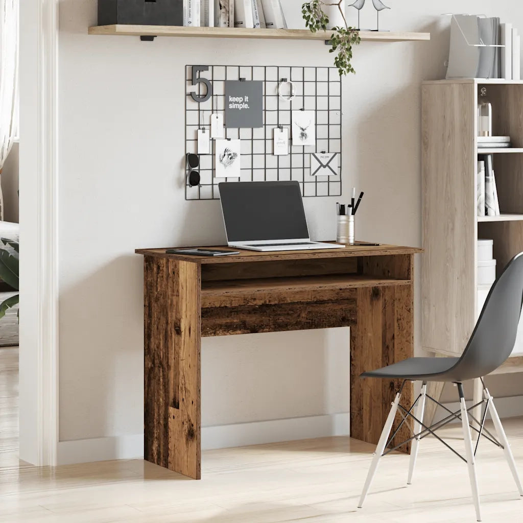 Scrivania Legno Antico 90x50x74 cm in Legno Multistrato
