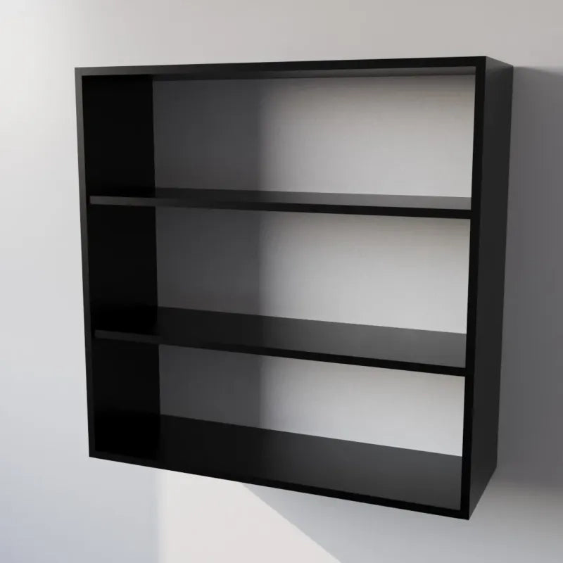 Pensile Cucina  in Legno Nobilitato Nero, Mobile Alto con 2 Ante, Pensile Componibile Moderno Made in Italy (H90XL90XP33cm)