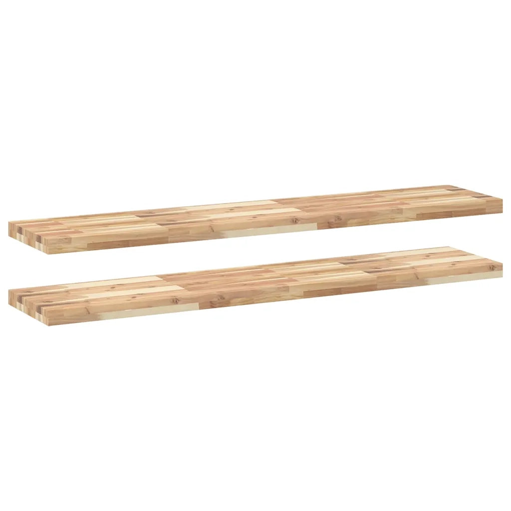 Mensole da Parete 2 pz 160x30x4 cm Legno Acacia Non Trattato