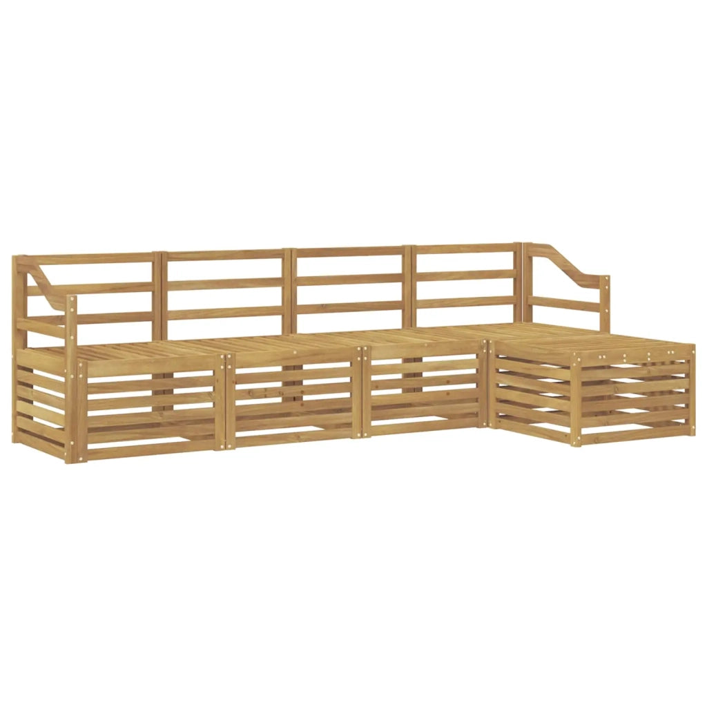Set di divani da esterno 5 pcs Bianco Legno di Acacia Massello