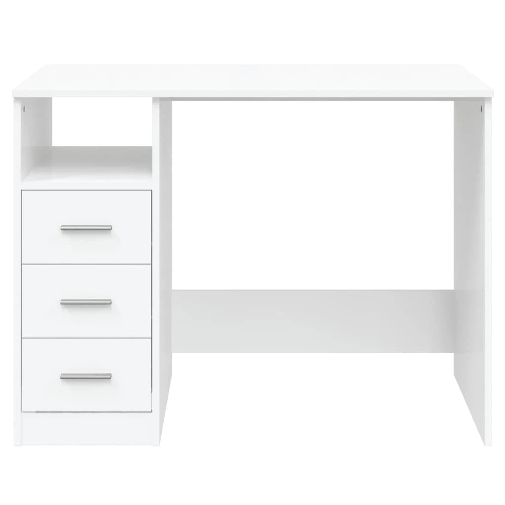 Scrivania postazione di lavoro scrivania per computer mobile da studio con cassetti 102 x 50 x 76 cm legno ingegnerizzato bianco 02_0023465