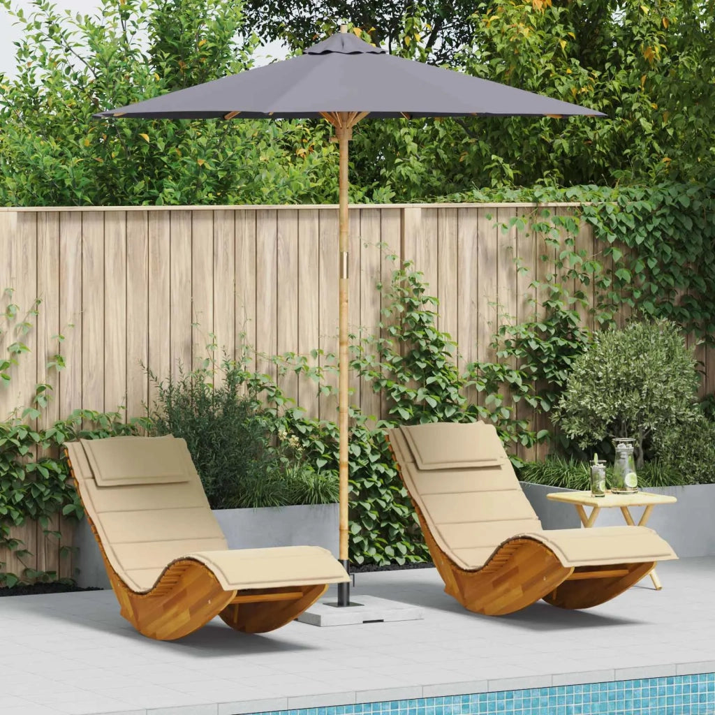Ombrello da giardino-Ombrellone da spiaggia Grigio scuro ? 240 x 260 cm Bamb¨´