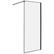 Schermo doccia nero in vetro temperato con cornice in acciaio inox Wet Room Bagno senza porte 80 x 190 cm