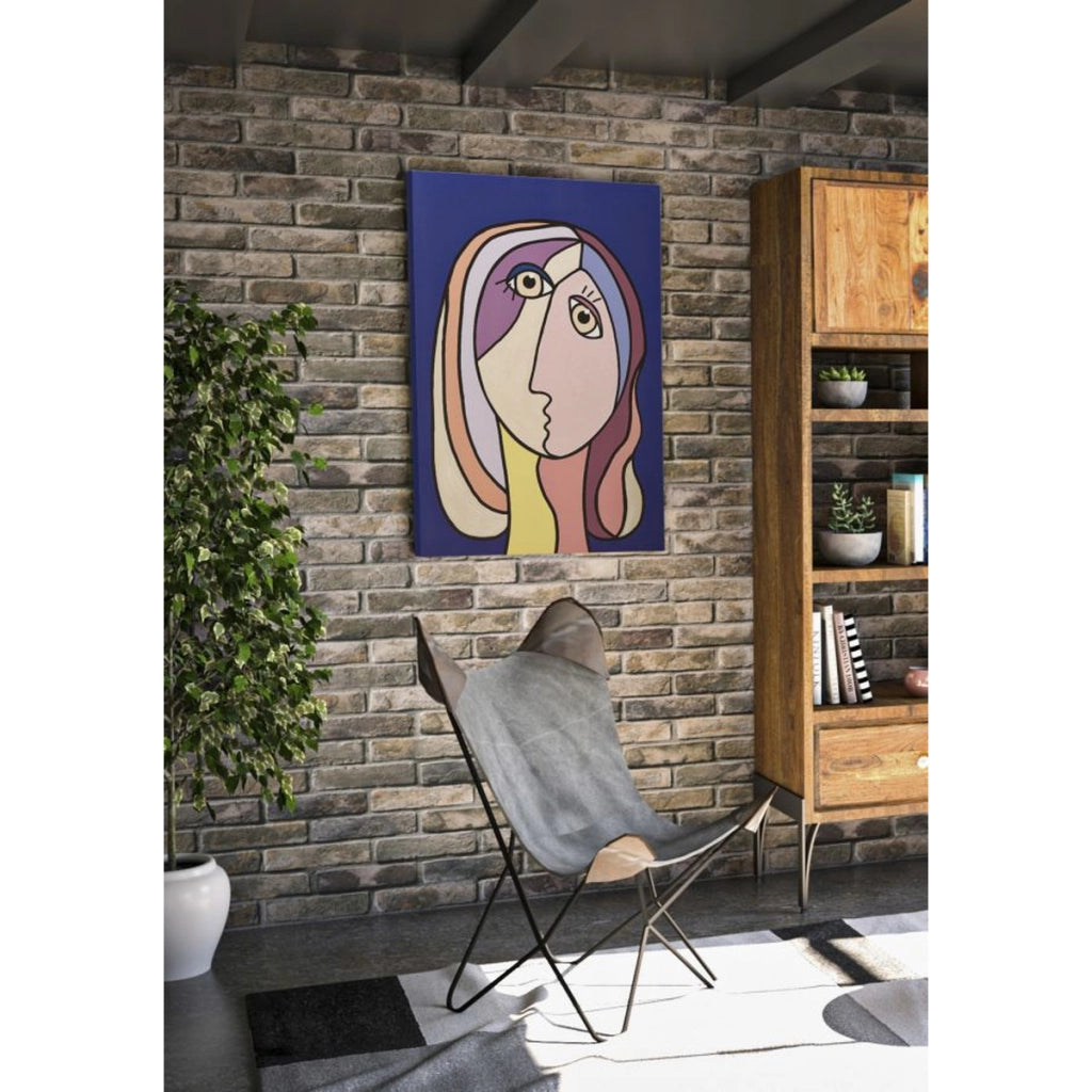 Stampa su Tela Viso 12, Multicolore, Legno, 80x3x120 cm