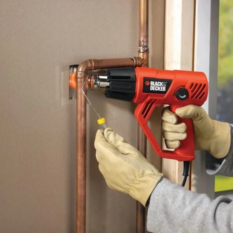 Black & Decker KX2001K pistola termica Pistola ad aria calda 500 l/min 600 C 2000 W Nero, Arancione