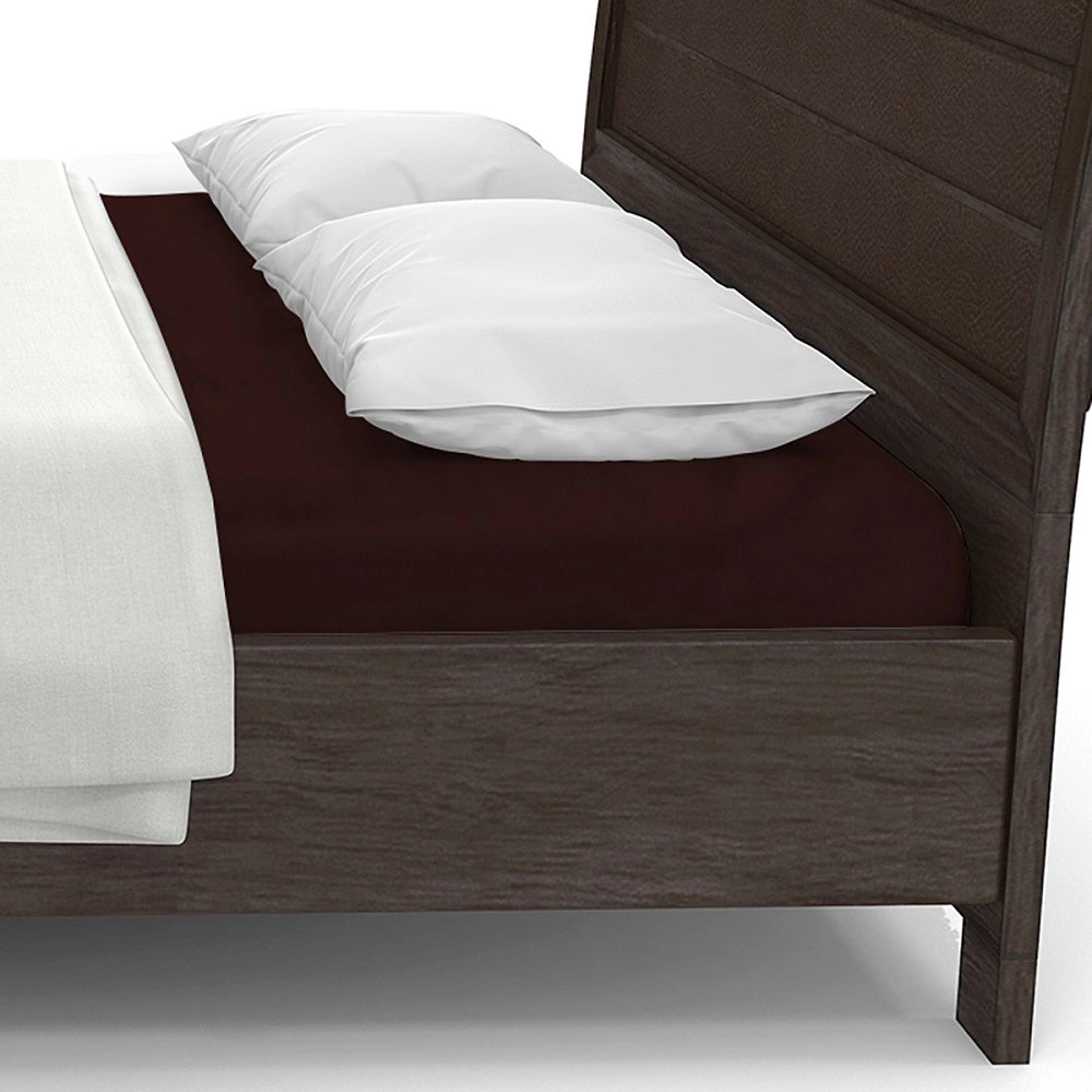 Lenzuolo letto sotto con angoli 100% puro cotone Made in Italy tinta unita Marrone - 1 Piazza e mezza