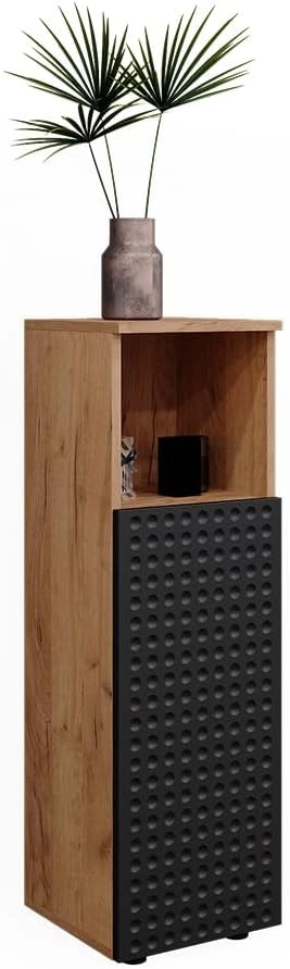 Mobile midi Irma, Antracite puntinato, 30 x 95 cm, per la conservazione di accessori da bagno e combinabile con Irma