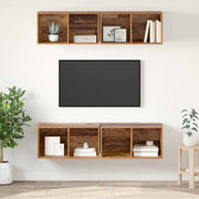 Set mobile TV 4 pz-Set di 4 Credenza per TV Legno vecchio 37 x 37 x 72 cm 606816