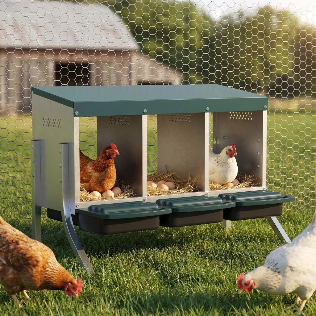 Nido per Galline con Ventilazione ¨C zephmum ¨C Argento 84x55x61 cm
