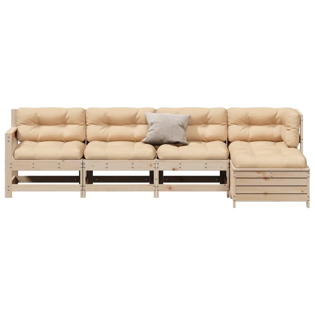Set Divani Giardino 6 pz con Cuscini in Legno Massello di Pino 3250848