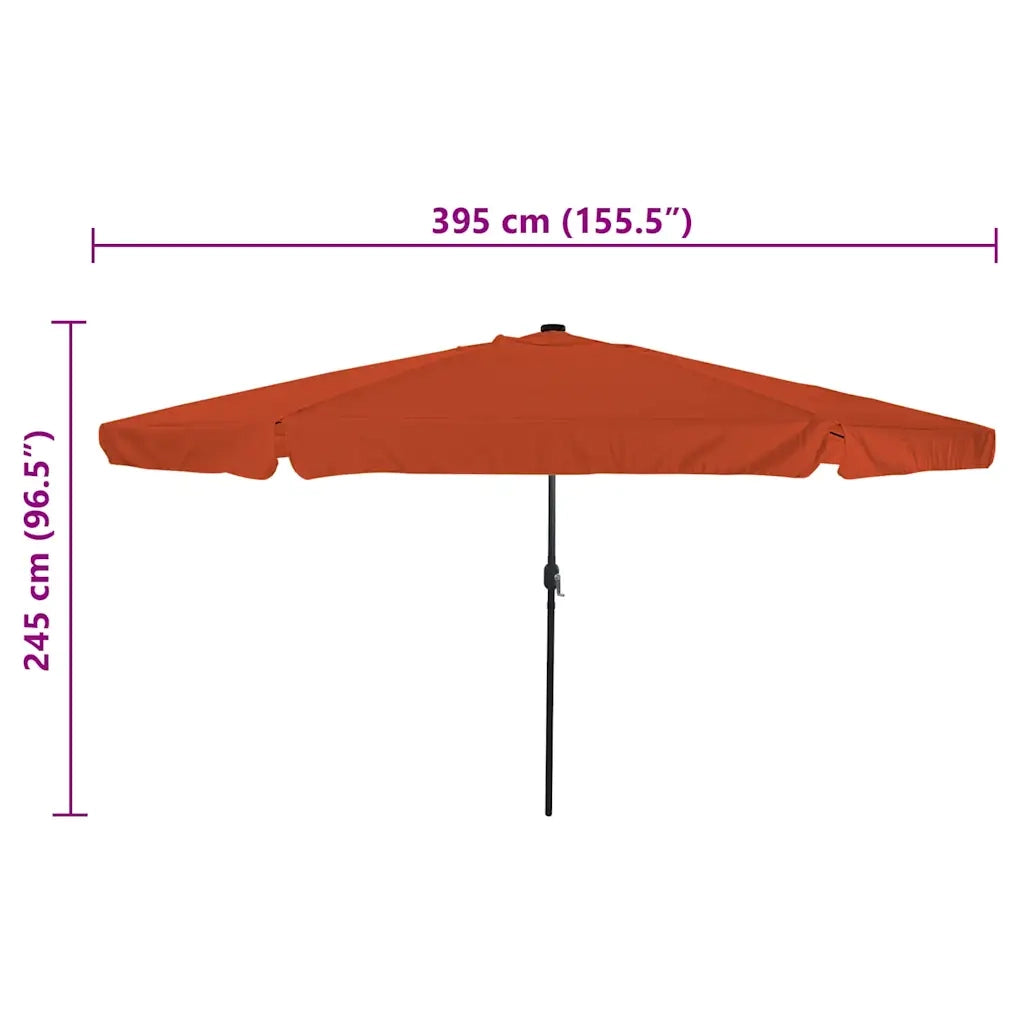 Ombrello da giardino Terracotta 395 x 395 x 245 cm Poliestere 42003649