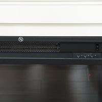 Camino Elettrico da Pavimento 98x25x80 cm con Fiamma a 12 Colori e 5 Luminosità Telecomando e Timer Bianco e Nero