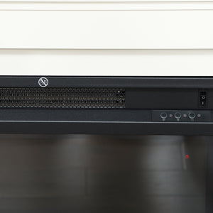 Camino Elettrico da Pavimento 98x25x80 cm con Fiamma a 12 Colori e 5 Luminosità Telecomando e Timer Bianco e Nero