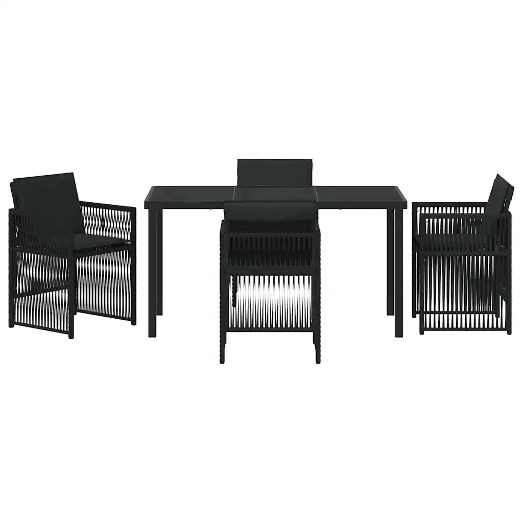 Set da Pranzo per Giardino 5 pcs Nero 3380650