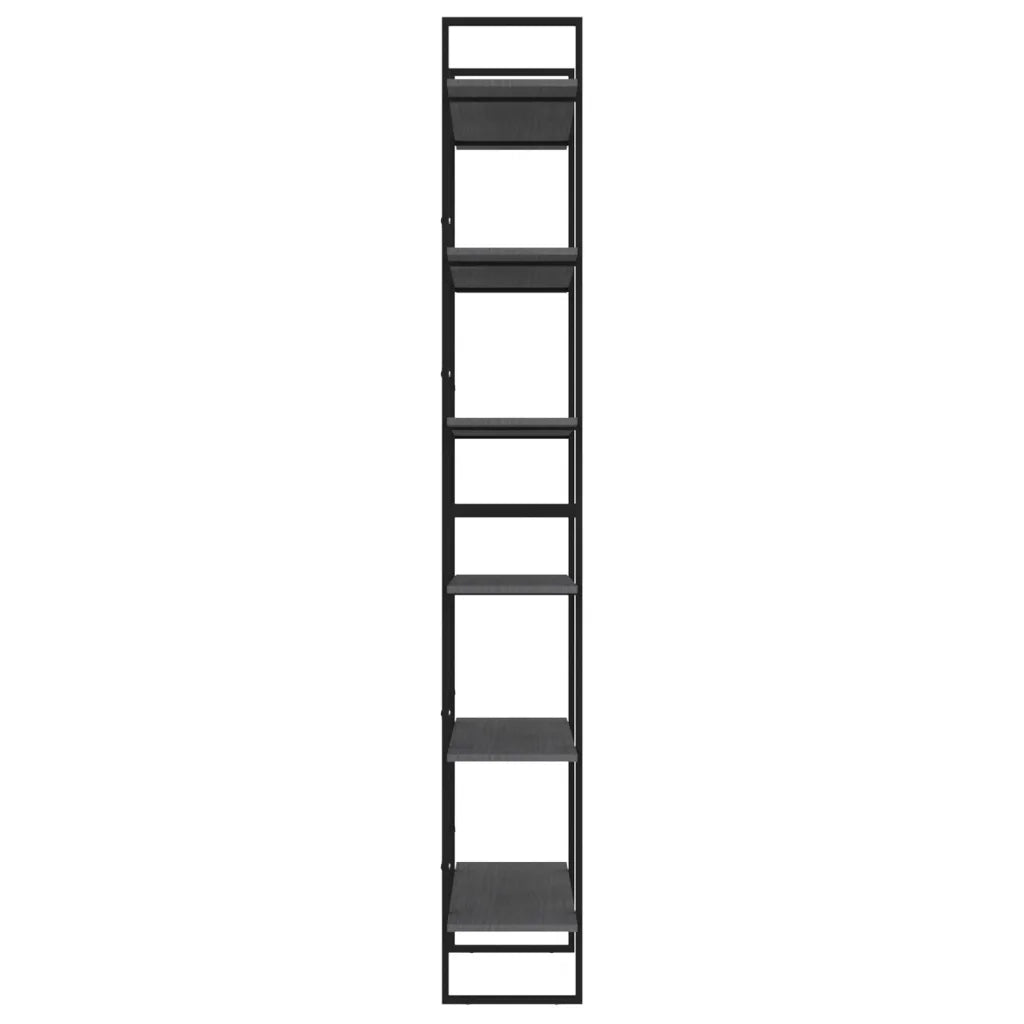 Armadio contenitore alto dal design industriale 100 x 30 x 210 cm in legno di pino grigio 02_0047884