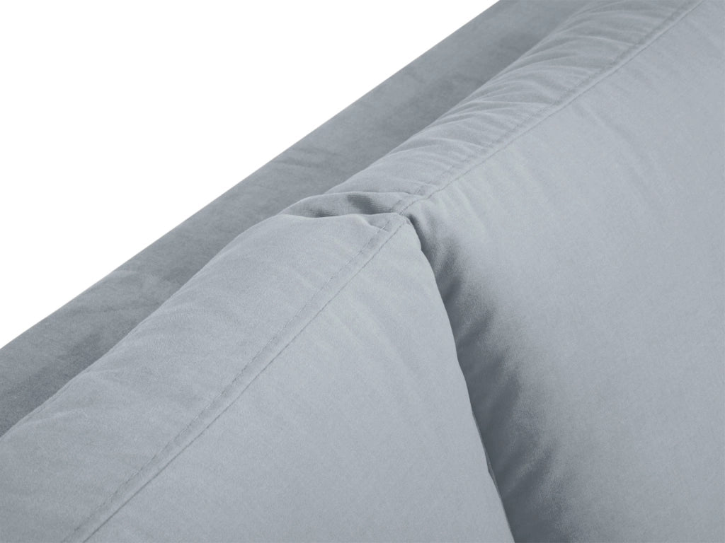 Cosmopolitan Design - Divano angolare sinistro "Hastings" 5 posti in velluto azzurro 