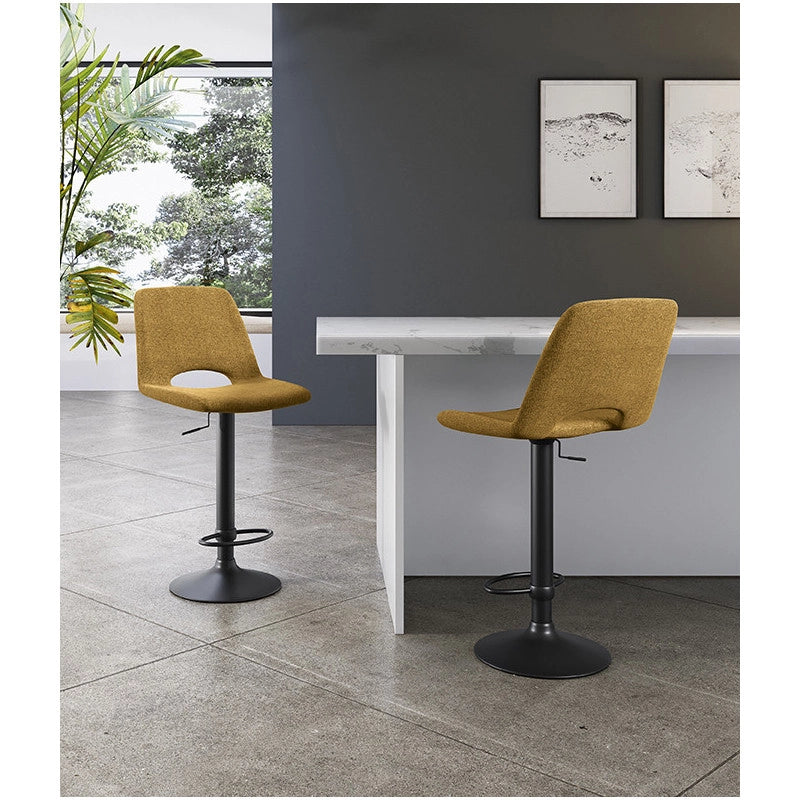 Sgabello con alzata a GAS rivestito in tessuto easy-clean Gambe metallo verniciato Alex 45cm X 52cm H 88,5/103,5cm Sto..