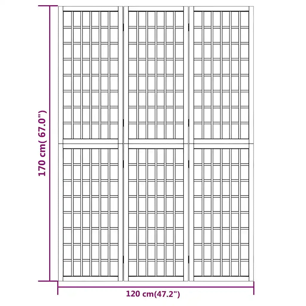 Divisorio Pieghevole 3 Pannelli Stile Giapponese 120x170 Bianco cod mxl 65608