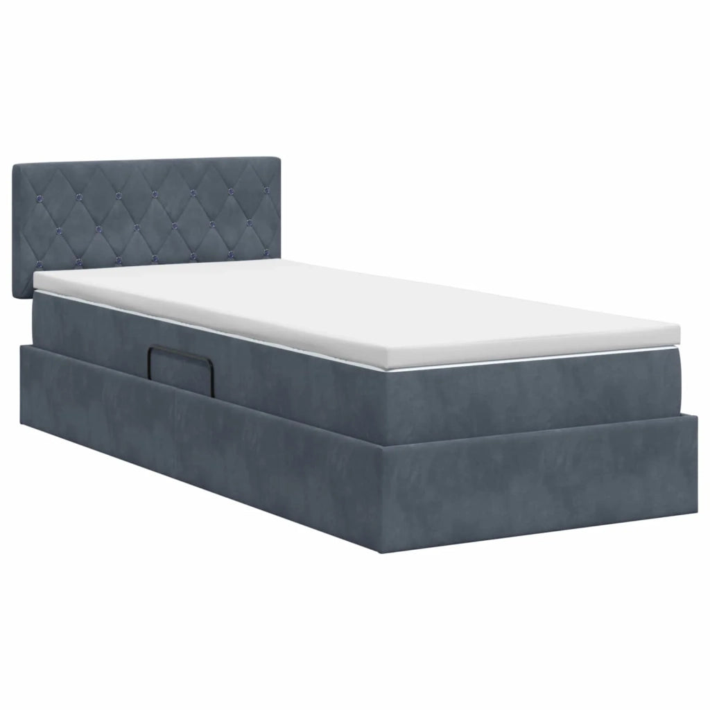 Letto con Contenitore Grigio Scuro 100 x 200 cm Velluto 3458728