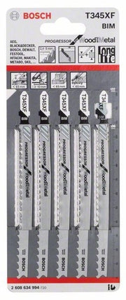 2608634994 - Set 5 lame per seghetto alternativo T 345 XF Progressor for Wood and Metel