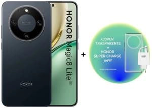 Honor magic 8 lite 8+512gb 6.79 5g black + x7 lite + tpu case ita - BRP-NX1M