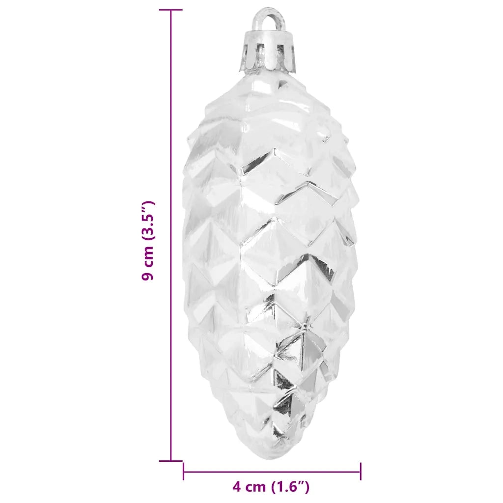 Palla di pino di Natale 40 pz Argento Plastica CFW4762917