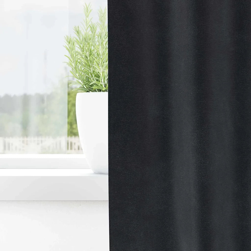 Tende oscuranti 2 pcs Grigio scuro 140 x 225 cm Velluto 4107235