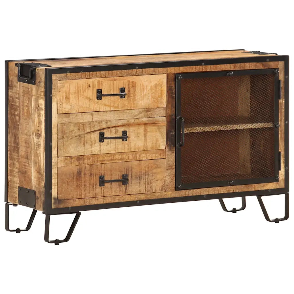 Credenza 100x31x60 cm in Legno Massello di Mango Grezzo 285894