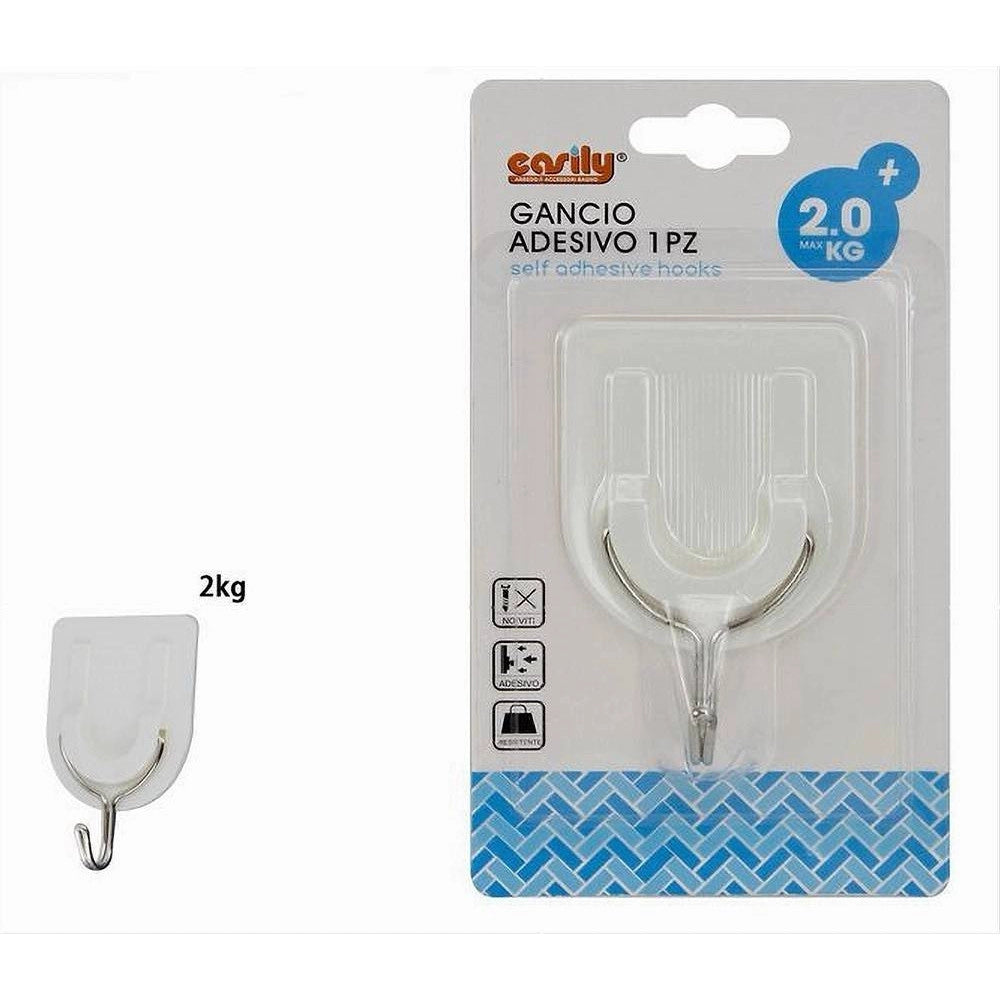 Trade Shop - Gancio Attaccapanni Adesivo 1 Pz Da Parete Per Legno Porte Fashion Hook 59668 -