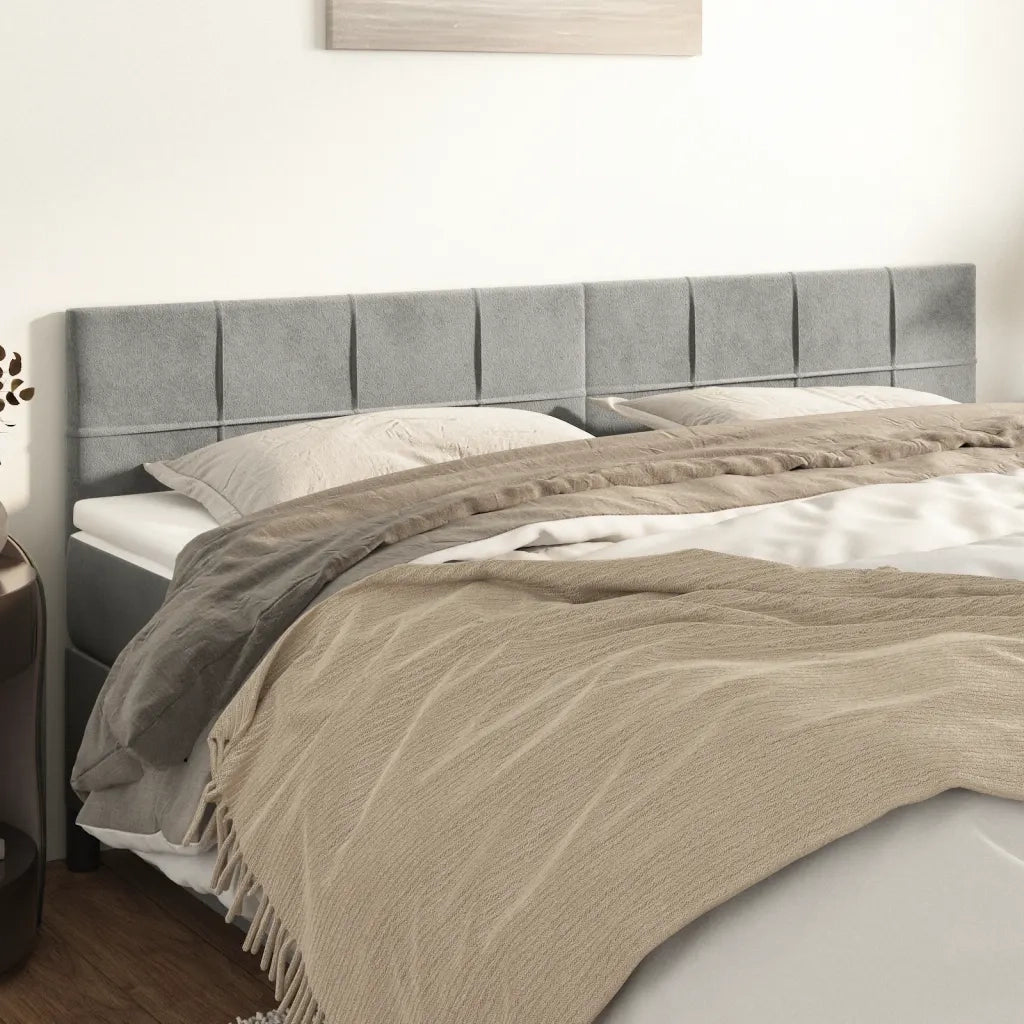 Testiera | Testata Grigio Chiaro 200x5x78/88 cm in Velluto