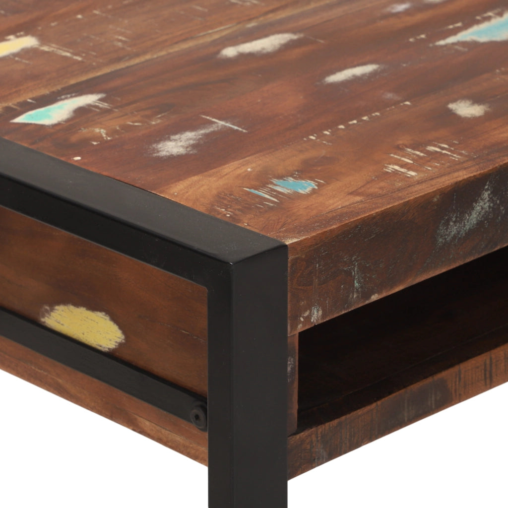Toeletta con specchio multicolore 100x50x75 cm in legno riciclato