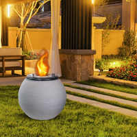 Camino a Bioetanolo Braciere da Pavimento Ø40xh54 cm per Interno ed Esterno Botticelli Corda Beige