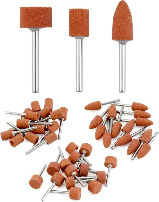 Kit di abrasivi con punta rotativa 42 pezzi, diametro 1/8 pollice - per lavorazione di pietre preziose, vetro, metallo e legno.