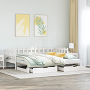 Letto Estraibile con Cassetti senza Materasso Bianco 90x200 cm