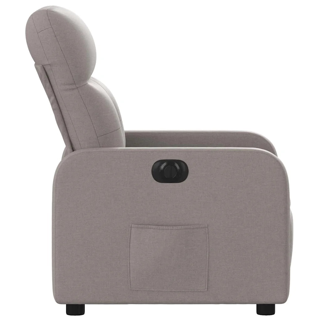 Poltrona | Sedia Relax Elettrica Reclinabile Tortora in Tessuto