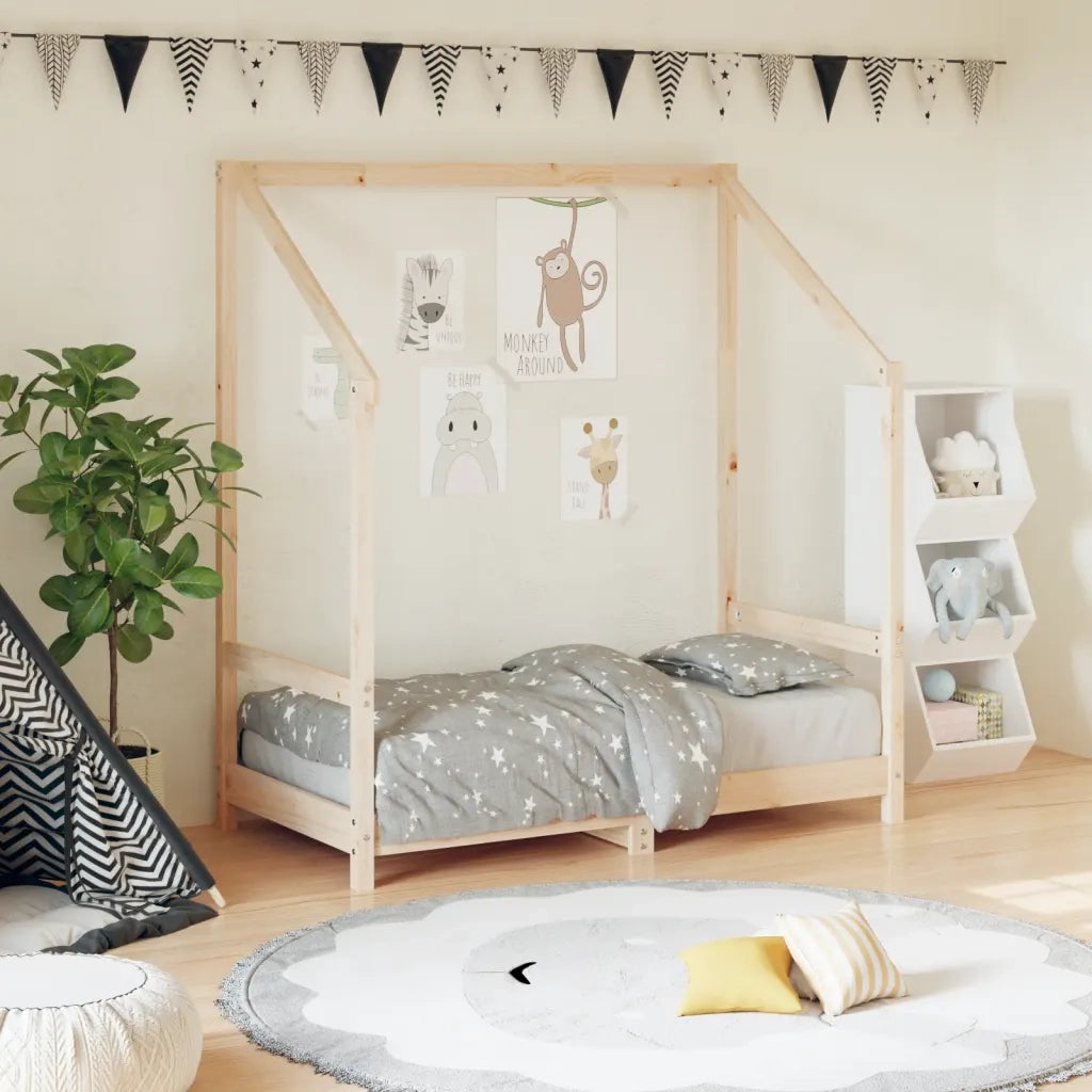 Giroletto per Bambini-Struttura Letto Bambini 70x140 cm in Legno Massello di Pino 109542