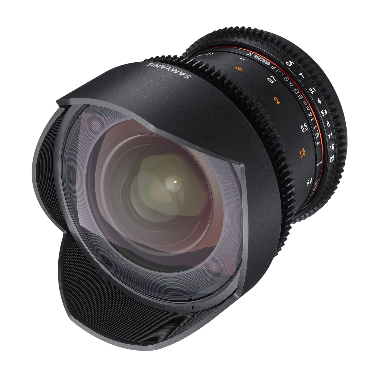 14mm T3.1 Video DSLR II per MFT - obiettivo video full-frame e APS-C per attacco MFT, messa a fuoco manuale con ingranaggio 0,8, grandangolo da 14 mm per attacco MFT, nero