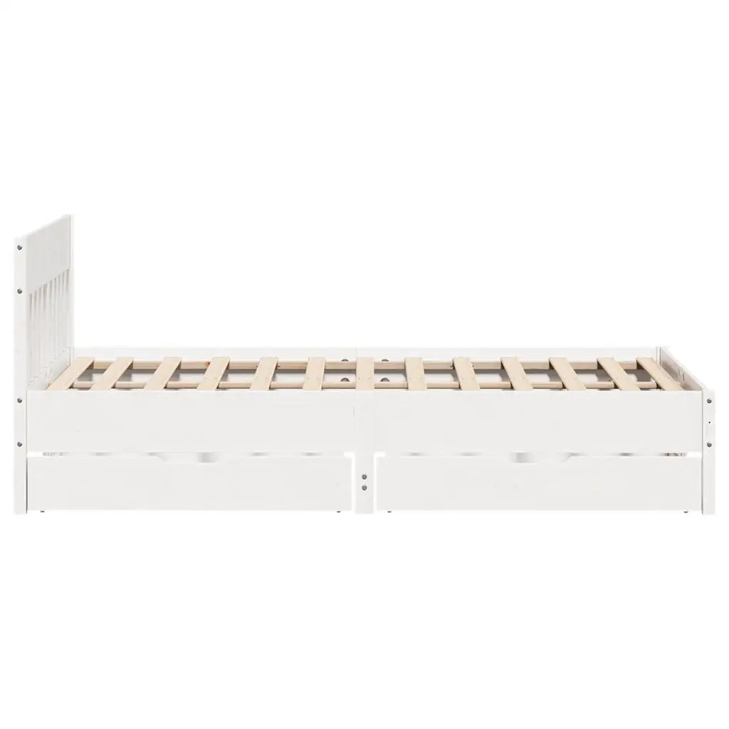 Letto senza Materasso Bianco 160x200 cm Legno Massello di Pino
