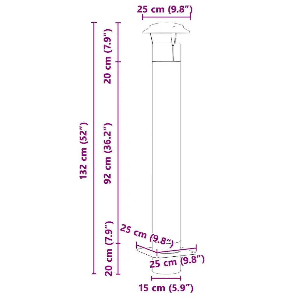 Estensione Camino Argento 25 x 25 x 132 cm Acciaio inossidabile 42008452