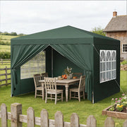 Gazebo Da Giardino 3x3 M In Ferro E Tessuto Oxford Verde Con Tetto Impermeabile Pieghevole