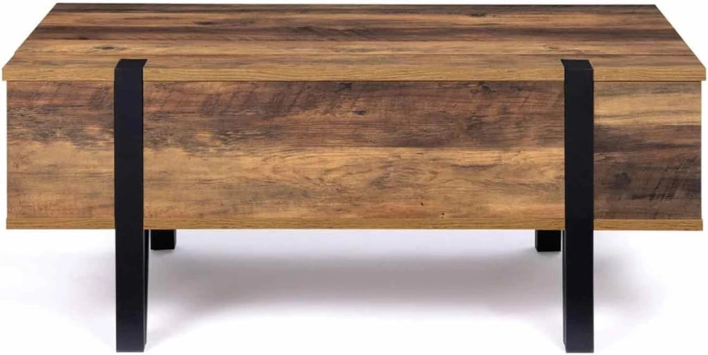 Tavolino rettangolare alzabile in legno AUSTRIA con base a perno