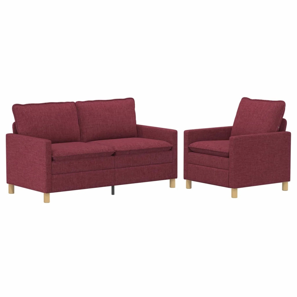 Set di divani 2 pz Rosso Vino Tessuto 3417062