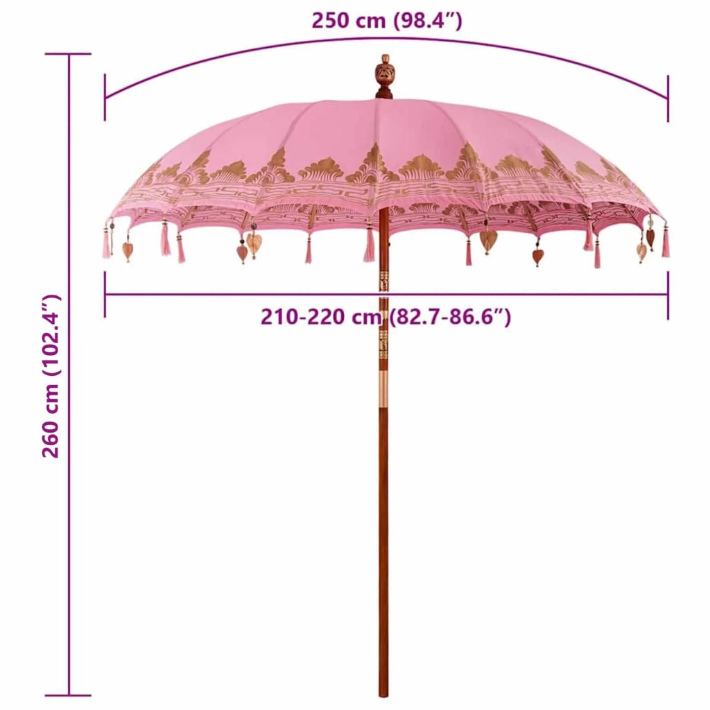 Parasol Balinese Rosa 215 x 215 x 260 cm 42006463