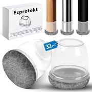 Protettori di gambe di tavolo - Silicone e Veltro - Prevenire graffi - Grigio - Riduzione del rumore - Adatto per legno e piastrelle - Set di 32
