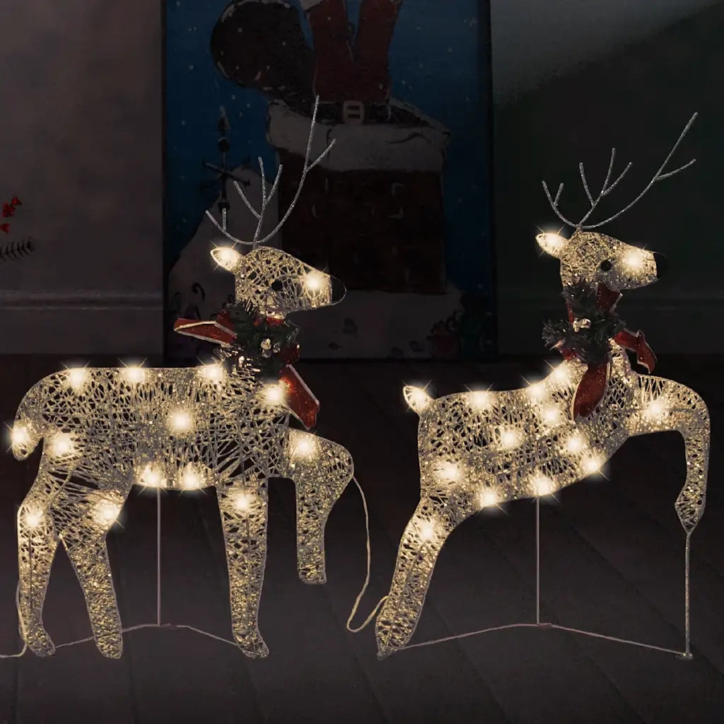 Renne di Natale 2 pz Oro 40 LED